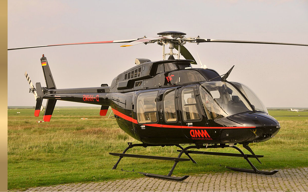 Helicopter on helipad